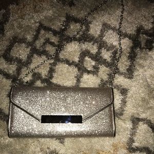 Aldo silver glittery clutch